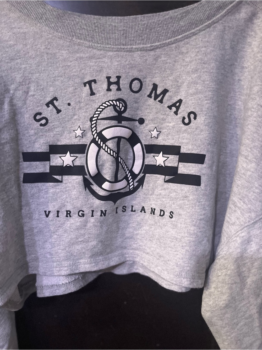 Aeropostale Aero Dwntme St Thomas Nautical Beachy Cropped Sweatshirt Size Large - Picture 3 of 8